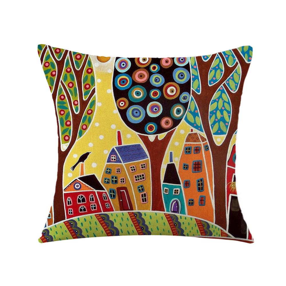 Pillow Printed Cartoon Pillowcase Car Pillow Bedside Backrest Cushion Cover Linen Pillowcase