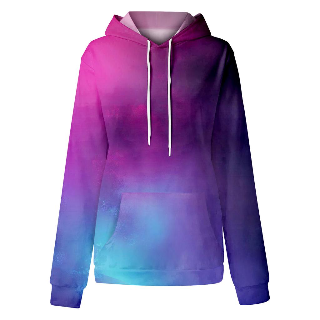 Women's Fashion Daily Versatile Casual Crewneck Sweatshirts Graphic Daily Long Sleeve Gradient Patchwork Printed Top Sweatshirts