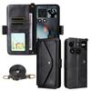 For Nothing Phone (3) 5G Leather Case Magnetic Closure Wallet Stand Phone Cover with Crossbody Strap