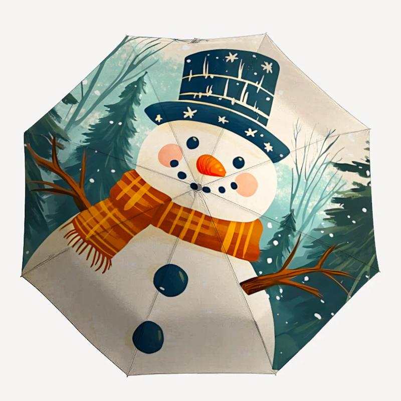 

1pc Winter Wonderland Automatic Open/Close Umbrella Compact Folding Umbrella, All-Season Portable Umbrella for Women/Men, Perfect Gift for Birthday
