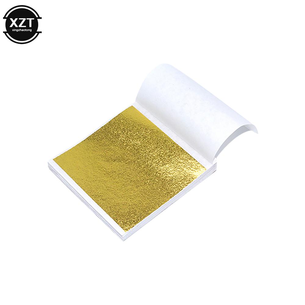 100 Sheets Imitation Gold Silver Copper Foil Paper Leaf Gilding DIY Art Craft Paper Birthday Party Wedding Dessert Decorations