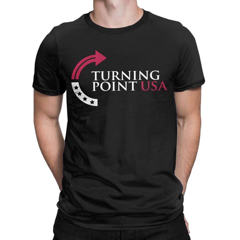 Charlie Kirk Turning Point USA T Shirts for Men Pure Cotton T-Shirt Crew Neck Rest In Peace Tees Short Sleeve Clothes Gift Idea