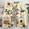 Abstract Scientific Patterns Flannel Printed Blanket Suitable for All Seasons Suitable for Living Room Office Sofa and Travel