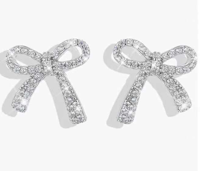 

@Special @Full Diamond Bow Earrings Cold Wind Earrings Earrings Women