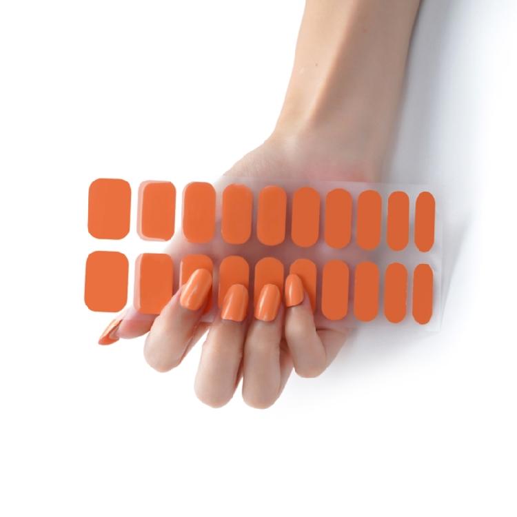 20Pcs/pack Nail Wraps Women Nail Polish Strips Solid Color Fingernail Stickers