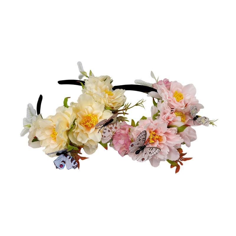 New simulation butterfly big flower headband fashion vacation Mexican party headdress
