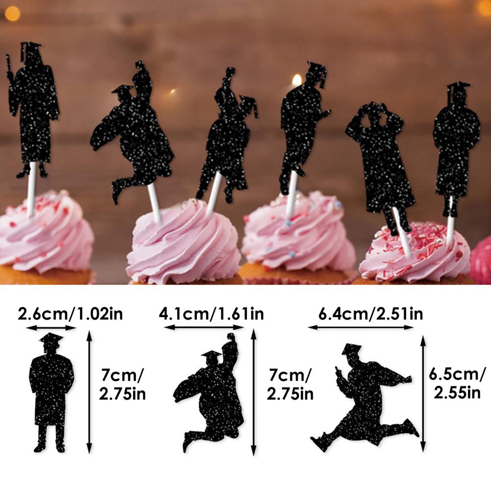 

14pcs Graduation Season Party Decoration Congrasts Grad Cake Toppers Cupcake Small Plug-in Dessert Party Perfect Decoration