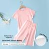 Dingguagua Kids 7A Antibacterial Cotton Mesh Short Sleeve Pajama Set