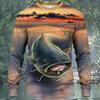 Fishing Themed Long Sleeve T-Shirt, Great for Outdoor Fishing Lovers