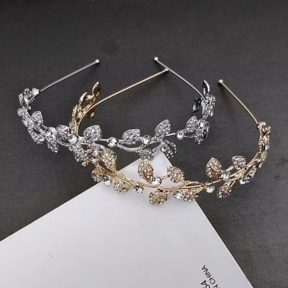 Zinc Zinc Alloy Material Wedding Hair Accessories Gold Silver Color Tiara Headpiece  Bridal Dress