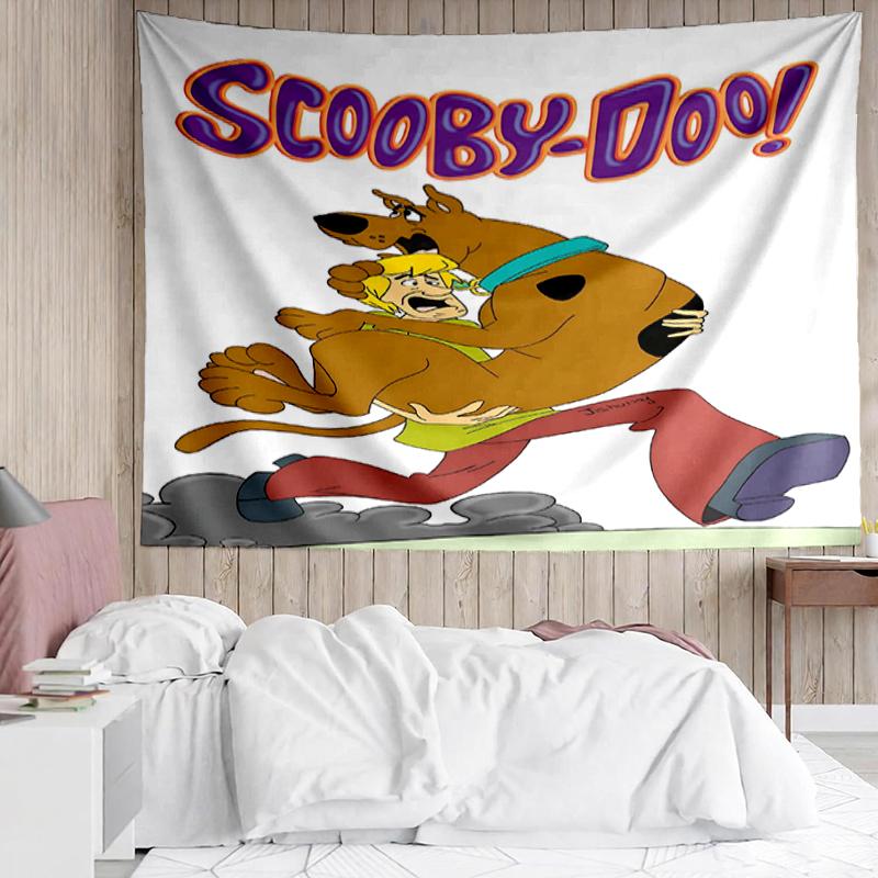 Scooby-Doo Print Tapestry, Backdrop, Easy Setup, Ideal for Bedroom, Office & Living Room, with Aesthetic Wall Hanging Decor.