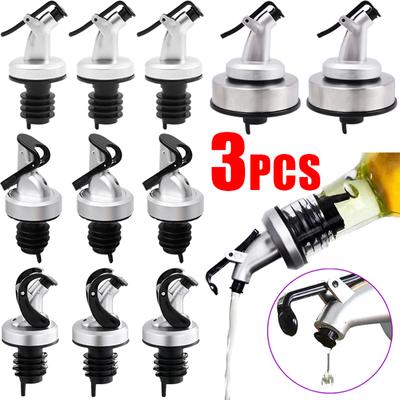 3/2/1pcs Oil Bottle Stopper Olive Oil Sprayer Wine Liquor Dispenser Food Grade Seal Leak-proof Rubber Lock Nozzle Kitchen Gadget