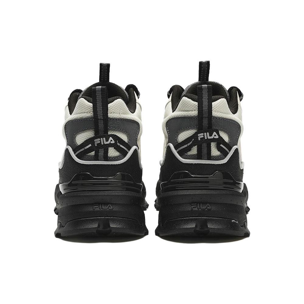 FILA Trek 1S Mesh Fabric Synthetic Leather Comfortable Versatile Mid-Top Casual Shoes Women sneaker Black White F12W342129FBW