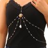 Body Chain Layered Double-Layer Chain Body Chain with Marine Theme Imitation Pearls Shells Starfish Drape Design