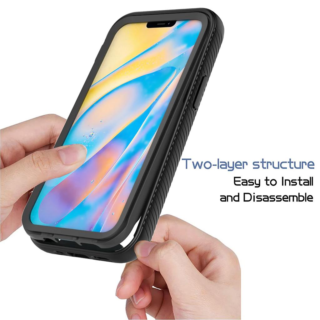 2 IN 1 Hybrid Heavy Duty Armor Ganzkörper Transparente Hülle für IPhone 16 Pro Max 15 14 13 12 11 7 8 Plus Otter Case Box Harte Stoßstangenabdeckung