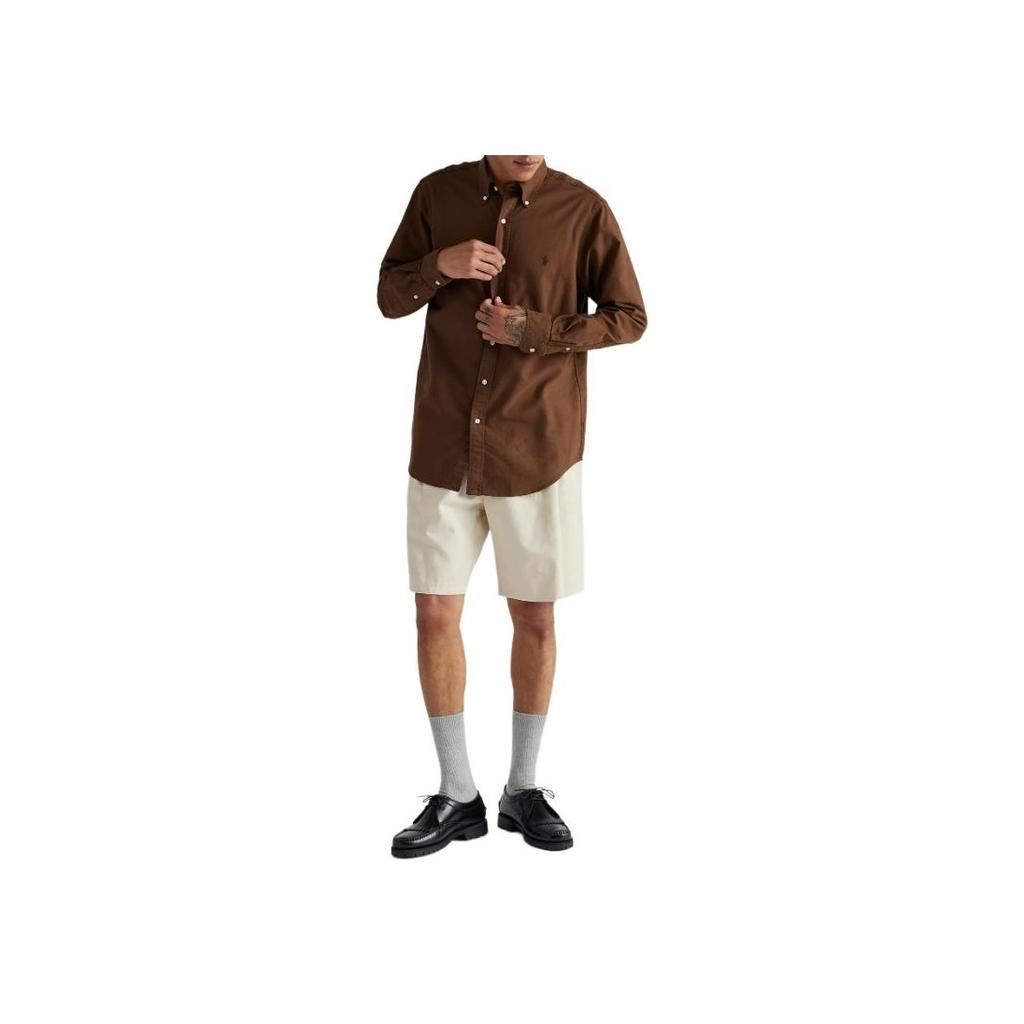 Polo Ralph Lauren Solid Button-Down Fitted Long Sleeve Shirt Men shirts Dark-Brown 710794141-034