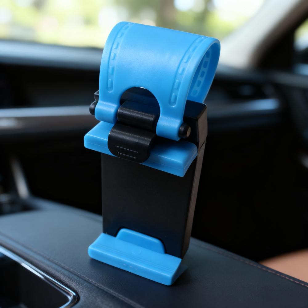 

Car steering wheel phone holder, buckle type car steering wheel phone holder, car phone holder, car navigation phone holder синій