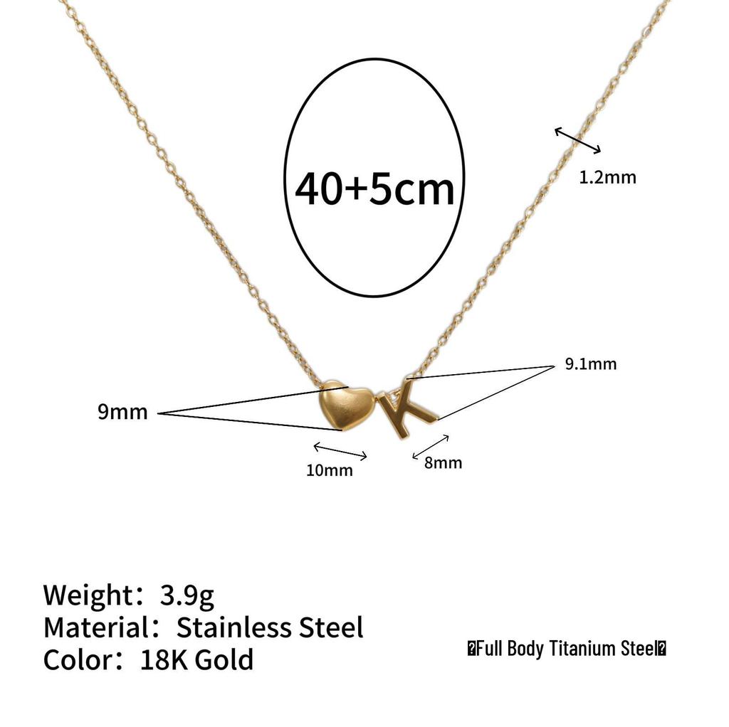 Herz Anhänger Halskette: 18K vergoldeter Edelstahl mit 26 englischen Buchstaben.