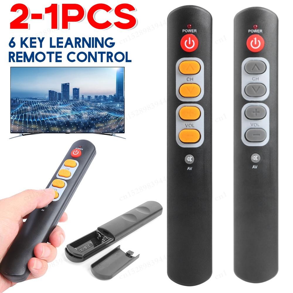 1/2pcs Universal 6 Key Pure Learning Remote Control Infrared IR Remote Controller for Smart TV Box STB DVD DVB VCR HIFI Amplifie