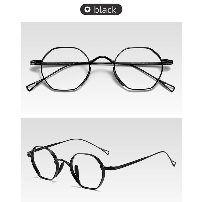 

Высококачественная Мода из Чистого Титана Многоугольная Маленькая Оправа Для Мужчин Очки для Чтения с Защитой от Синего Света Рецептурные Очки для Близорукости +1.25 +6.0