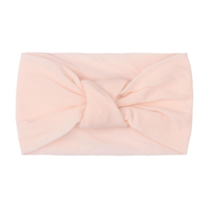 Summer Children's Headgear Baby Solid Color Nylon Knotted Wide Edge Headband Soft Double Knotted Headband
