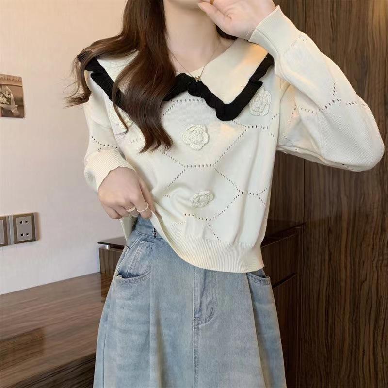 Long-sleeved Sweater Women's Autumn and Winter Doll Neck Short Design Top Sweater