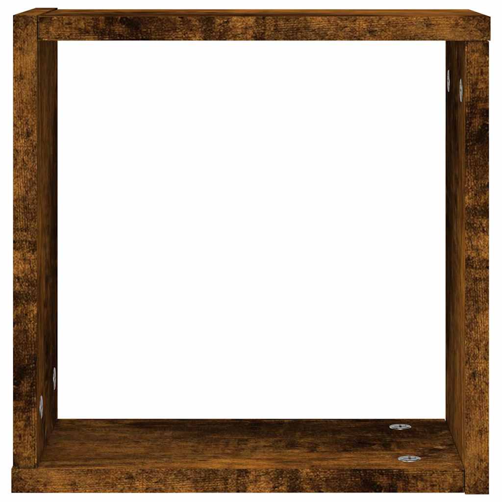 Cube Shelves (4 pcs) Smoked Oak 30 x 15 x 30 cm