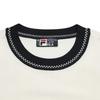 FILA White Simple Classic Casual Round Neck Knitted Short Sleeve Sweater Women tops F11W613408F-IV