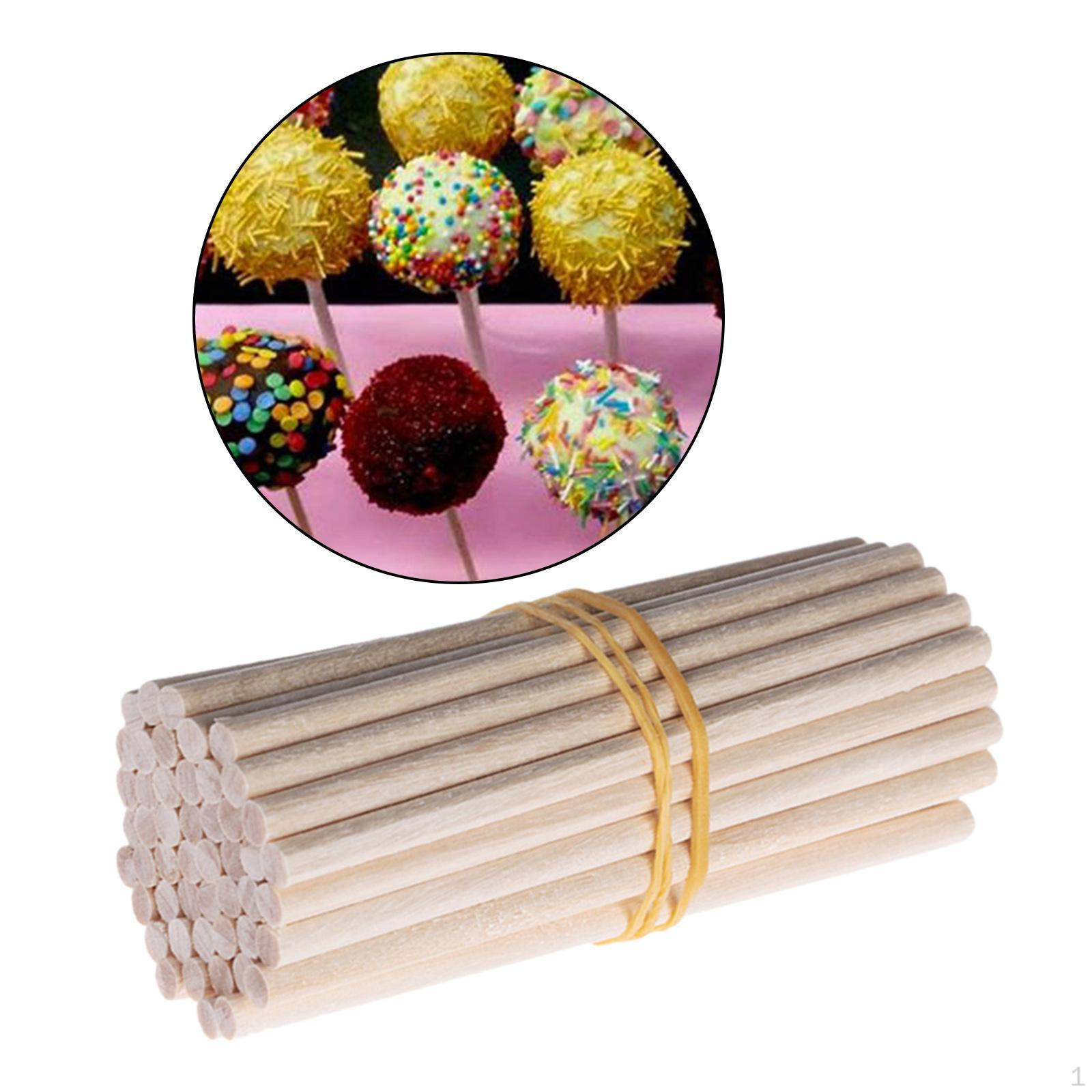 100Pcs Wooden Craft Sticks Rods Hardwood Dowels for Woodworking Model Building Games Kids Crafts