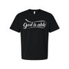 Christian Unisex Short Sleeve Graphic T Shirt With God Is Able Script Logo Inspi
