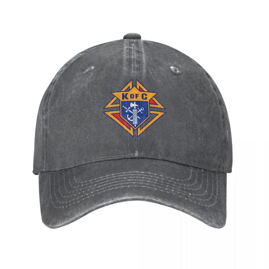 Fashion Knights Of Columbus Logo Baseball Caps Unisex Style Distressed Denim Washed Headwear Outdoor Activities Gift Hats Cap
