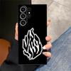 Flame Pattern Black Soft Phone Cover Case for Samsung Galaxy S25 Edge S23 Ultra S21 FE S24 Plus S20