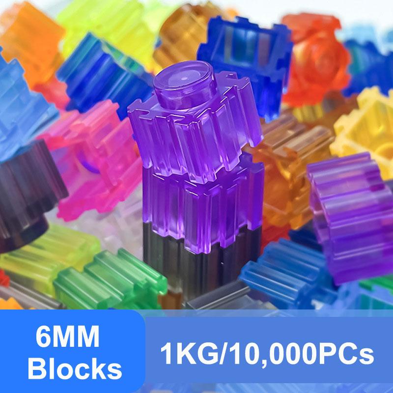 1KG/10000Stk 6*6mm Transparente Farbe Pixel Art Puzzle Bausteine DIY 3D Kleiner Ziegelstein Für Kinderspielzeug Puzzle Kinder
