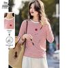 Women's Striped Cotton Blend Long-Sleeve T-Shirt