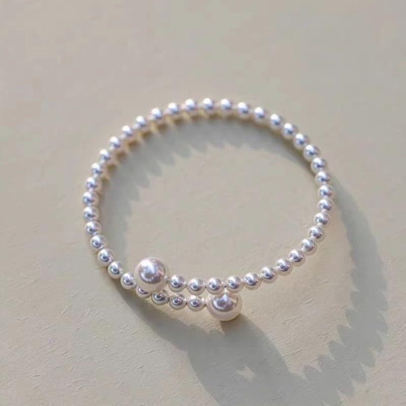 Imitation Pearl Bracelet for Women Cute Sweet Kitten Claw Handmade Adjustable Opening Bracelet Student Friendship Jewelry Gift