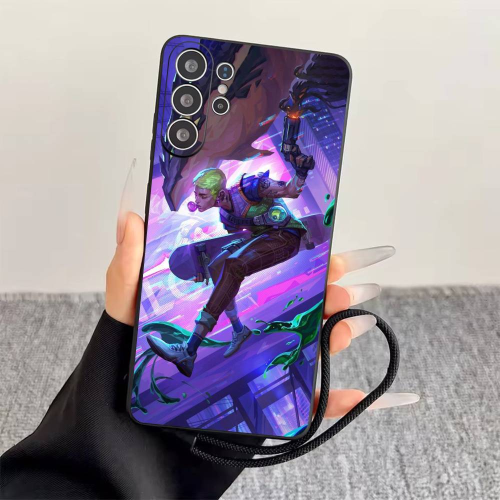 V-Valorant  Phone Case For Samsung S25,S24,S21,S22,S23,S30,Ultra,S20,Plus,Fe,Soft Silicone Black Cover
