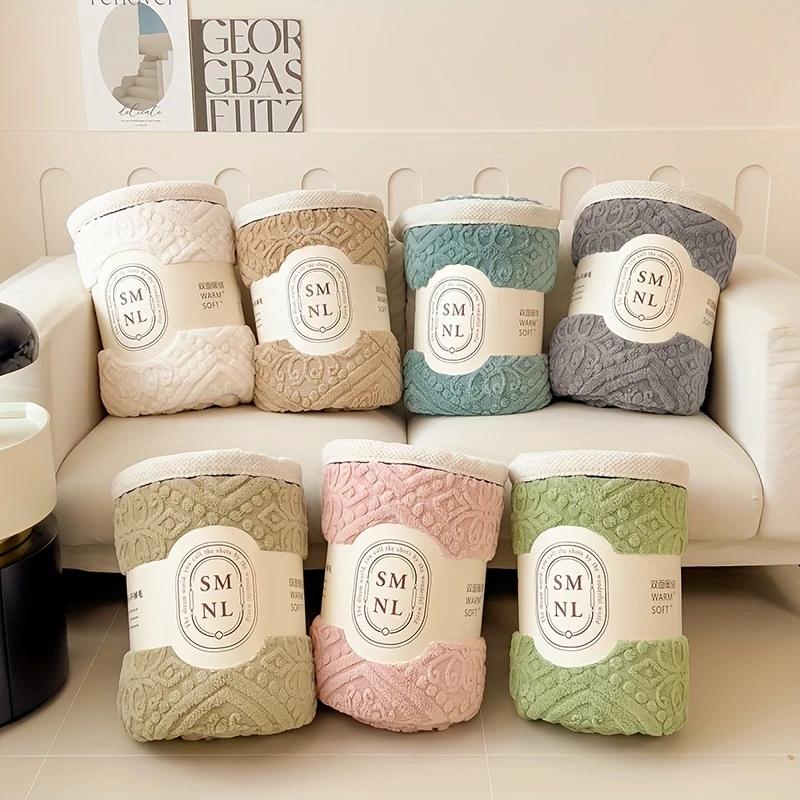 150*200cm Ultramykt Tykt Flanellpledd - Koselig, Varmt og Allsidig for Seng, Sofa, Maskinvaskbart, Koselig Puffy Pledd, Julegave