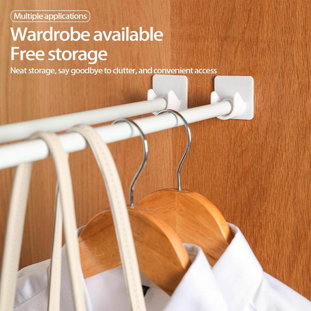 Silná přilnavá spona na záclonovou tyč s držákem bez průrazu pro dveřní závěsy. Teleskopický design pro snadnou instalaci.