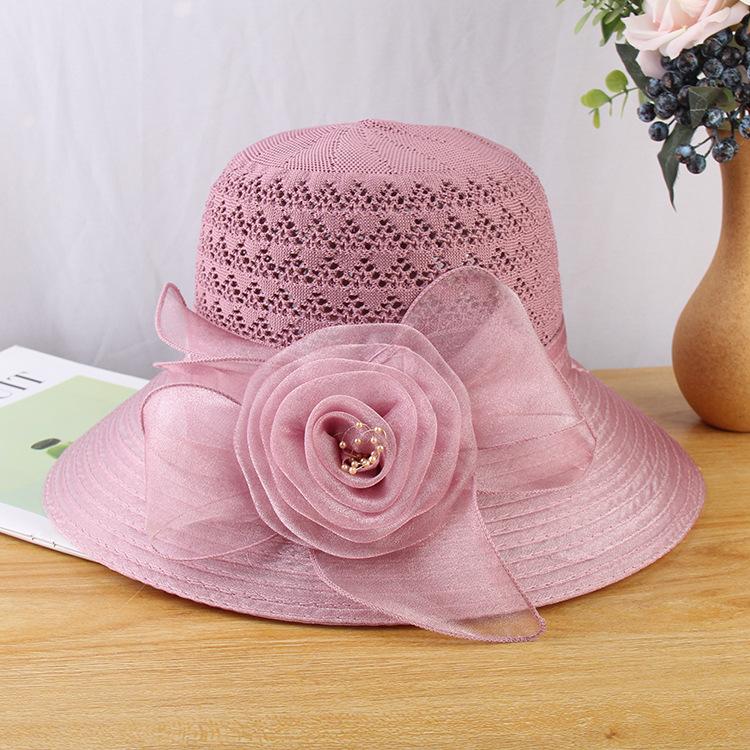 Mesh Flower Organza Fisherman's Hat Children Summer Breathable Sun Visor Elegant Dome Sun Hat