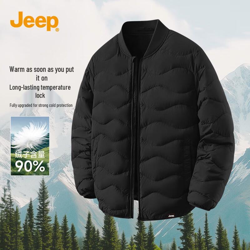 JEEP Men s Winter Thickened Duck Down Baseball Collar Jacket M
