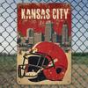 Vintage Football Metal Poster Kansas City Garage Bar Wall Decor 8x12