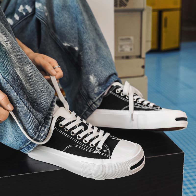 Men's Korean Style Thick Sole Retro Canvas Shoes - Casual, Versatile, Summer-Ready with Height Boost