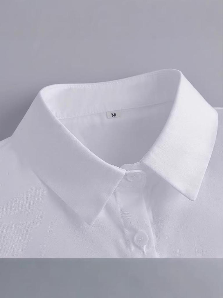 Women's Sleeveless White Shirt with Hooded Sweater Vest and Removable Fake Collar