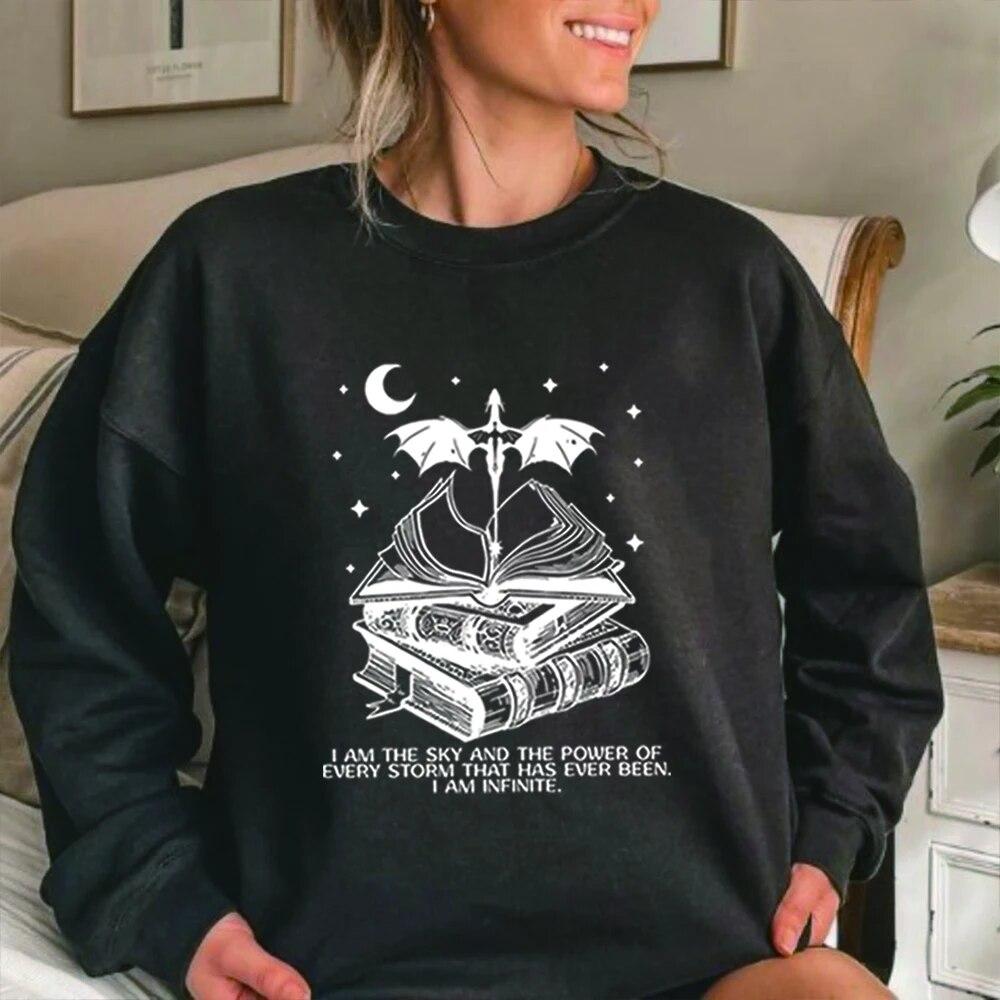Unisex HoodieVintage Basgiath War College Sweatshirt I Am The Sky Hoodie Fourth Wing Shit Dragon Rider Tee Unisex Casual Hoodies Sweatshirts
