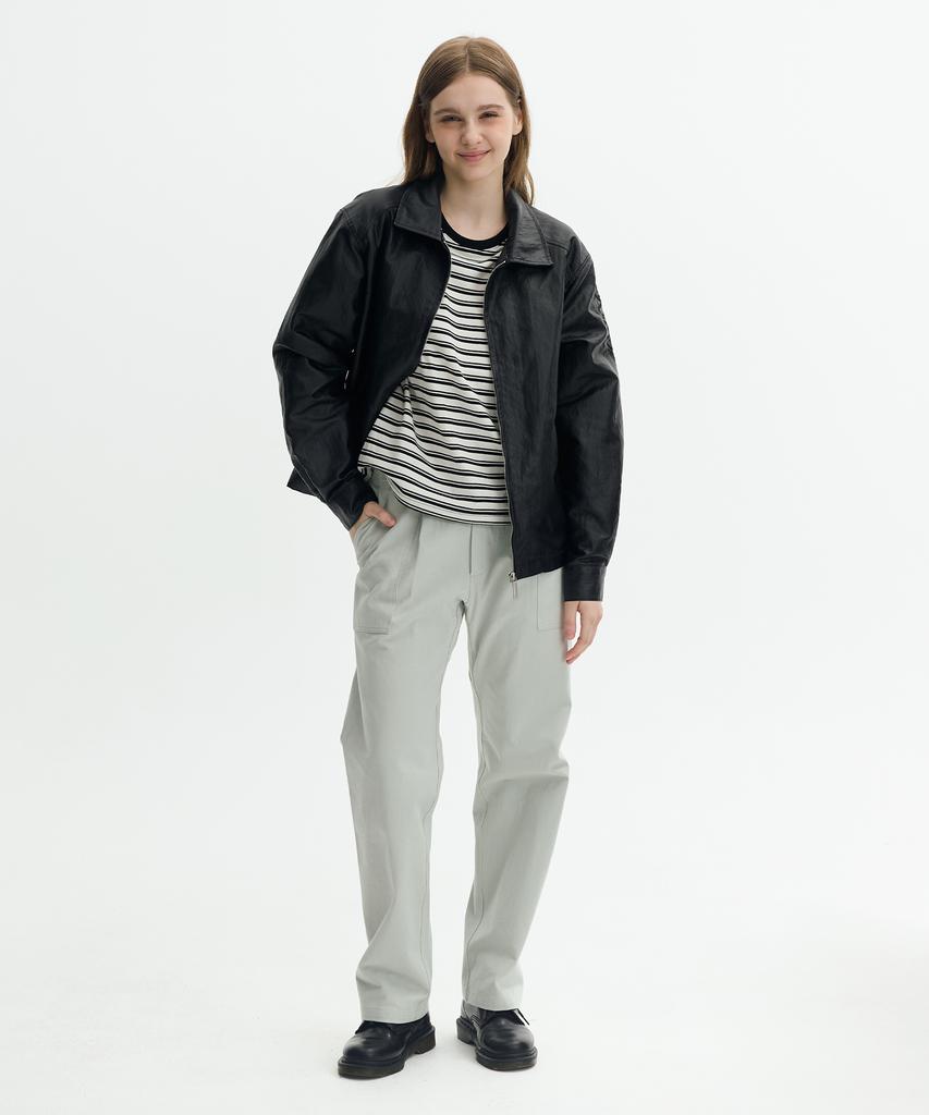 Kruxh Crushed Coated Blouson Jacket Oil Black
