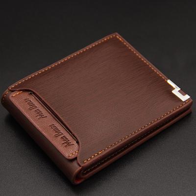 Stylish Men's Wallet PU Leather Short Card Holder Wallet Men's Luxury Designer Men's Portable Small Card Holder Wallet
