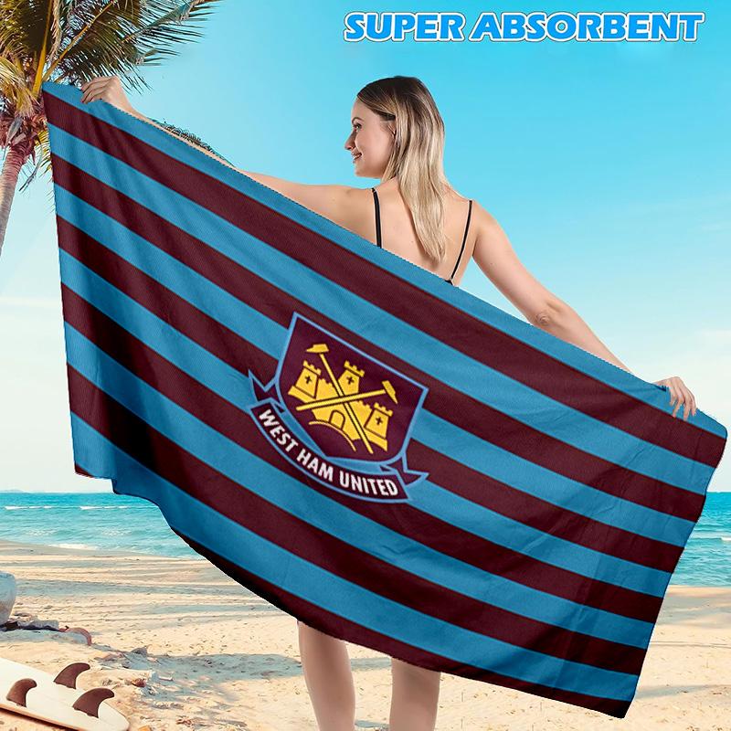 1PC West Ham United Beach Towel, Microfiber Beach Towel, Perfect For Pool, Beach, Travel, Home Decor Beach Party Fan gifts