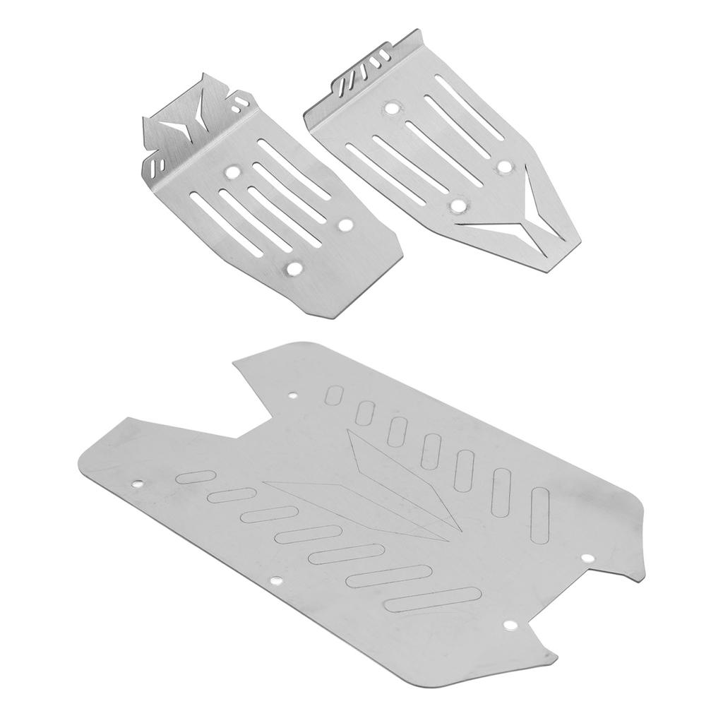 RC Skid Plate Stainless Steel RC Chassis Armor Guard for Big Rock 1/10 RC Cars Silver Outdoor