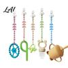 BPA-free Pacifier Leash Silicone Clip with Teether for Infants BPA-Free Chewable Baby Anti-Drop Holder Non Metallic Chain 0-24 Months Boil-Safe