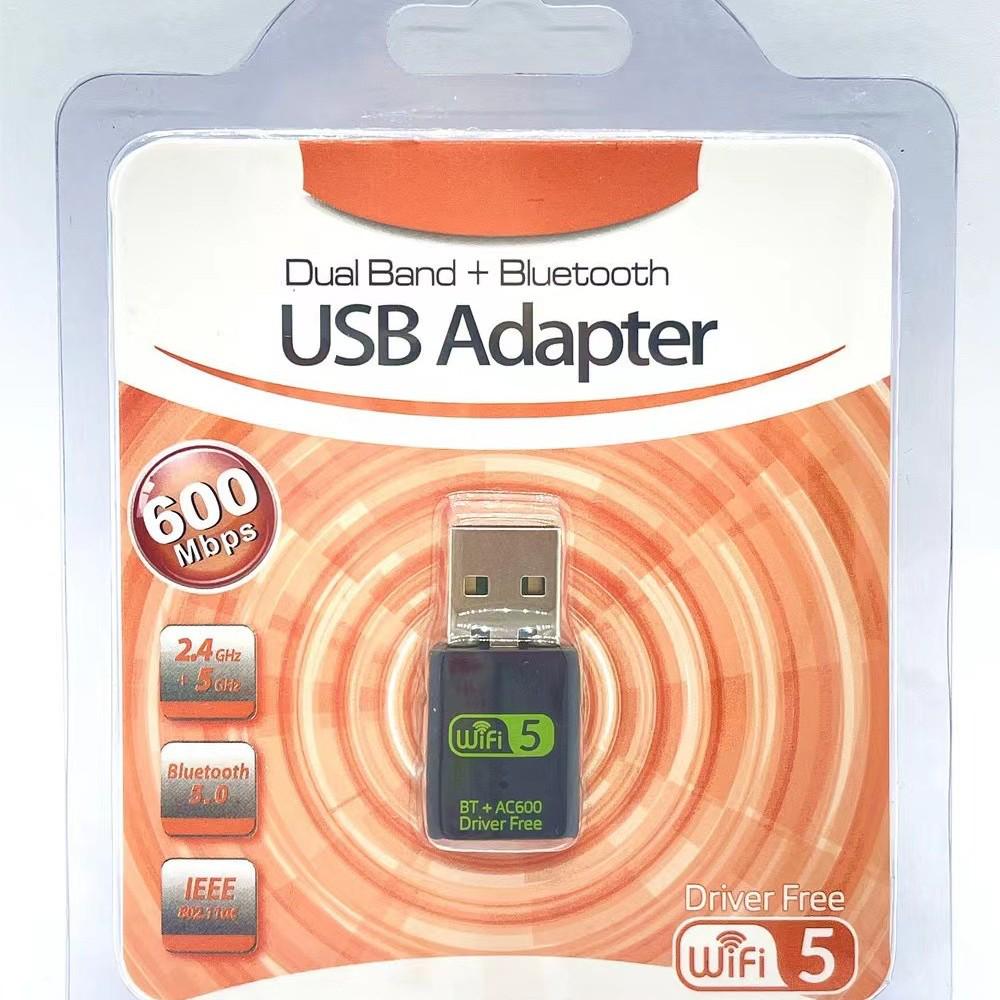 USB WiFi Bluetooth Adapter - Dual-Band 600Mbps for Desktop & Laptop